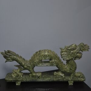 11.2 Lbs Mystical Green Stone Dragon Figurine